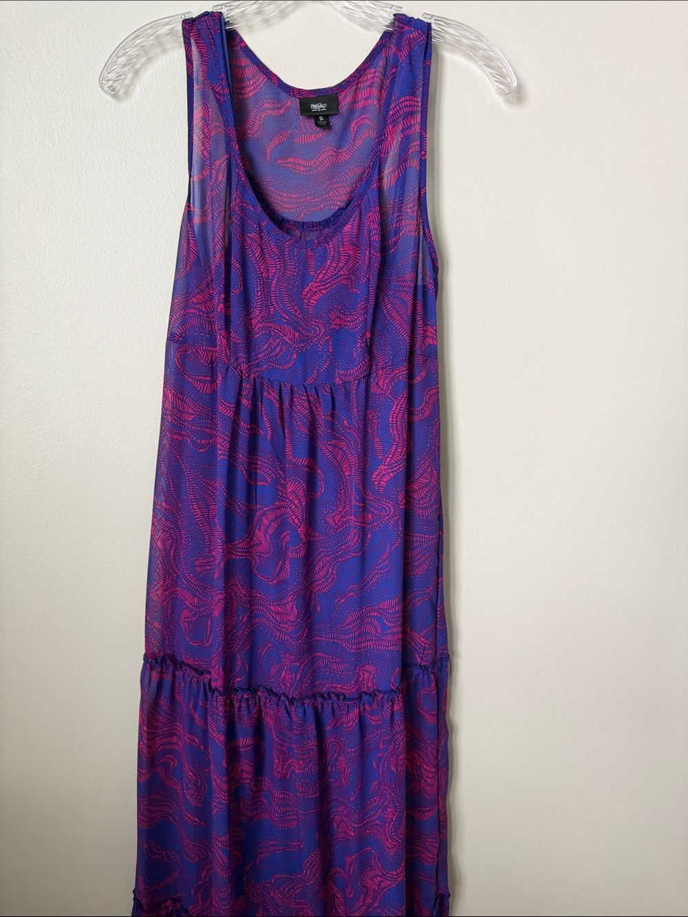 Mossimo Supply Co. Purple and Pink Sleeveless Maxi Dress with Abstract Print